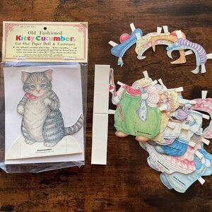 Vintage 1983 Merrimack Kitty Cucumber Cut-Out Paper Doll & Costumes